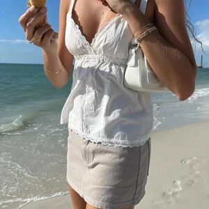 Brandy Melville Edith Lace Trim Cami Top